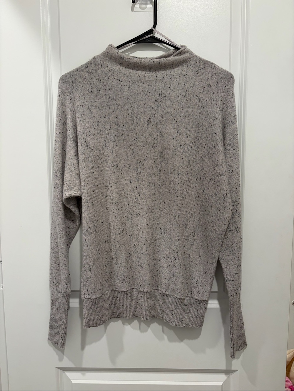 Max Studio Speckled Light Gray Mock Neck Sweater